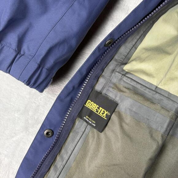 Kathmandu Gore-Tex Waterproof Jacket Rain Vintage Navy Blue Hooded Parka Size 12 - Picture 6 of 9